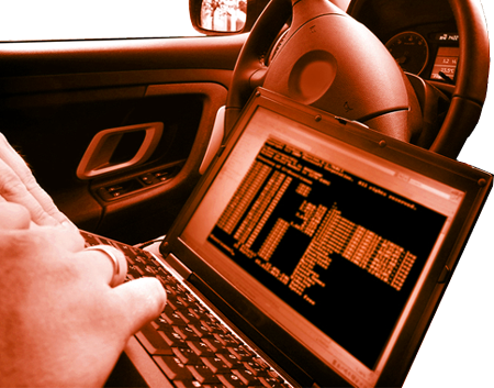 Laptop in car